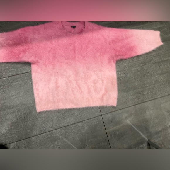 R13 Japanese Brushed Cashmere Dip Dyed Sweater - Pink Ombre. Size Medium $1855 - Picture 8 of 13